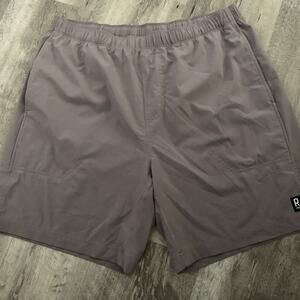 RHONE Essentials Training Shorts Mens Medium 101019 Gray/Light Purple 7" Elastic